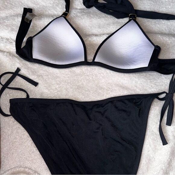 VICTORIA’S SECRET Gold embellished Very Sexy padded bikini top sz S/P - Picture 2 of 11